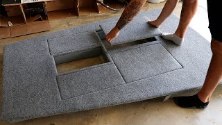 JON BOAT to BASS BOAT Build Progress Carpeting Hatches [upl. by Neda570]