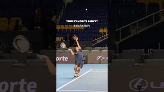 Which tennis serve is your favorite Karatsev Shevchenko or Tiafoe 🎾 [upl. by Wareing]