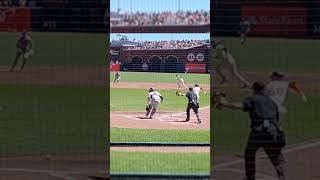 Grant McCrays Bases Loaded Squeeze Bunt RBI as First Major League Hit Very Slow Motion [upl. by Salter]