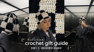 checkered beanie easy crochet tutorial  GIFT GUIDE 03 [upl. by Vial]