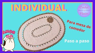 Como hacer individuales a Crochet paso a paso [upl. by Ahcsropal]