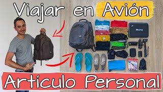 Viajar en Avión solo con un Articulo Personal 🎒 ¿Viajar sin equipaje de mano 😉 Cómo viajar ligero [upl. by Etsirk]