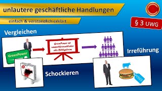 § 3 UWG  unlautere geschäftliche Handlungen  👨🏼‍🎓 EINFACH ERKLÄRT 👩🏼‍🎓 [upl. by Brandtr]