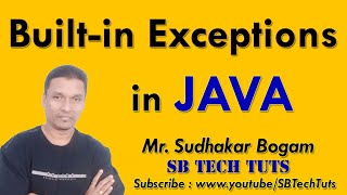 Builtin Exceptions in java  Java Builtin Exceptions  Exception Handling Java Programming [upl. by Tews]