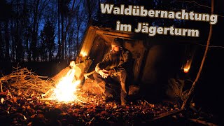 Waldübernachtung im Jägerturm Trassem TourNaturBurschCraft [upl. by Nerb]