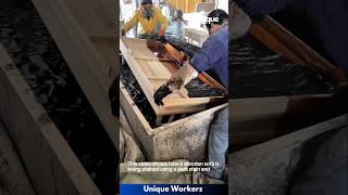 Wooden sofa staining and assembly tutorial  The workers do their job perfectly  machine shorts [upl. by Davy]