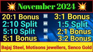 November 2024 • Top 14 Bonus Shares amp Split Stocks List • Bonus Share Latest News • Stock Split 2024 [upl. by Phaidra]