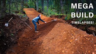 MEGA FREERIDE Line Comes To LIFE Trail Building Timelapses [upl. by Ainerol787]