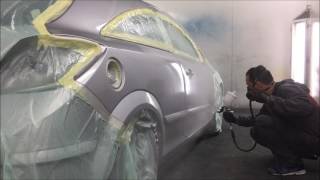 Spraying clear coat  Devilbiss GTI Pro Lite TE20 [upl. by Redan392]