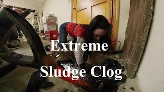 Main Sewer Drain Blockage Extreme Sludge Clog 246 [upl. by Ahseiuqal]