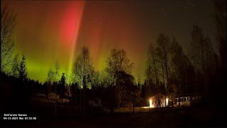 Timelapse from the Live stream Aurora borealis or Northern lights on the 31124 from central Sweden [upl. by Salohcim717]