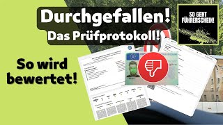 Durchgefallen  Das Prüfprotokoll erklärt  Führerschein [upl. by Alyos]