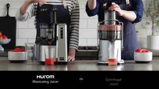 Hurom Slow Juicer Demo  The Difference Between Masticating Juicers and Centrifugal Juicers [upl. by Jard229]