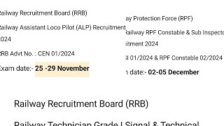 RRB ALP TECHNICIAN RPF Exam Date Declare [upl. by Jallier]