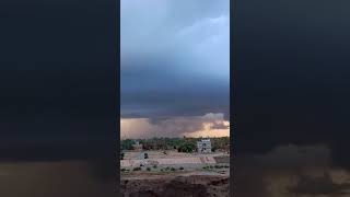 A super thunderstorm carrying hail in the Tafilalt😮🏜️ plain region in southeastern Morocco ⛈️☄️🌪️ [upl. by Audley151]