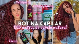 ROTINA CAPILAR✨Cuidados com Cabelo CACHEADO de 105METROSRotinatônico capilardefrizante [upl. by Siro490]