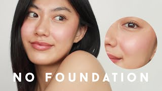 No Foundation Makeup Routine • tips for covering blemishes WITHOUT foundation [upl. by Herzig424]