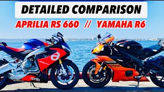 Aprilia RS 660 vs Yamaha R6  WHEN ANALOG MEETS DIGITAL Detailed Comparison [upl. by Paolo957]