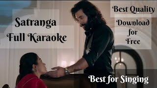 Satranga Full Karaoke with Lyrics  Animal  4K Quality  Arijit Singh [upl. by Anyala]