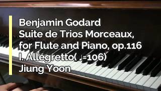 Piano Part Godard Suite de Trios Morceaux for Flute and Piano op116 I Allegretto ♩106 [upl. by Ahsinned]