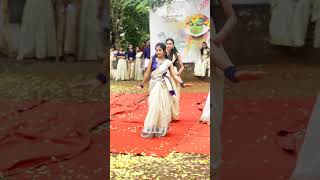 Onam celebration 🎉 onam dance shortfeed dance college kerala [upl. by Aiekam]