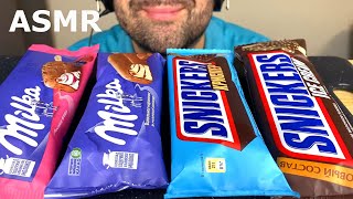 ASMR SNICKERS  MILKA CHOCOLATE ICE CREAM BARS MUKBANG EATING SOUNDS EATING SHOW [upl. by Ainud]