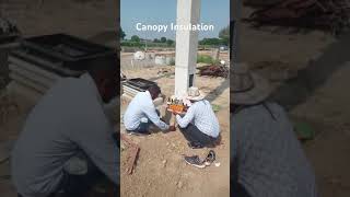 Jio Bp Reliance Petrol Canopy installation construction boundarywall automobile vlog [upl. by Mathis586]