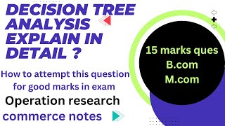 Decision tree analysis explain in detail  Bcom Mcom  operation research  15 marks ques [upl. by Blasius]