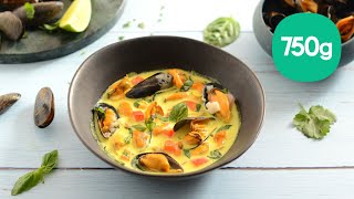 Recette de moules à la crème de coco et à la citronnelle  750g [upl. by Kathleen159]