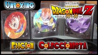 Unboxing  Dragon Ball Z La Batalla de los Dioses EdColeccionista  BluRay amp DVD [upl. by Ellirehs]