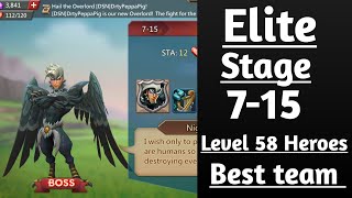 Lords mobile Elite stage 715 F2p With level 58 heroes best team [upl. by Goldarina]