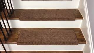 Dean Luxor Brown Tape Free Bullnose Carpet Stair Treads [upl. by Christmann728]