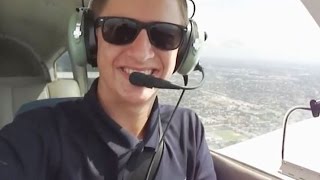 Piper Warrior Solo Crosswind Landing at Ft Lauderdale Executive [upl. by Irwinn]