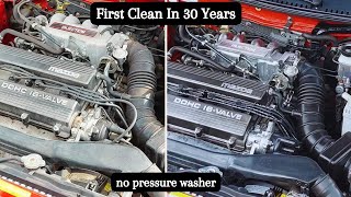 Restoring 35 Year Old Engine Bay Cheap At Home  Full Process No Talking or Music [upl. by Burnley]