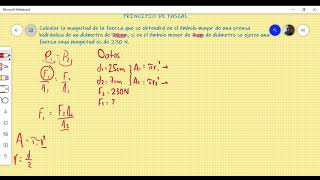 EJEMPLO DE PRINCIPIO DE PASCAL CÁLCULO DE FUERZA [upl. by Airetahs]