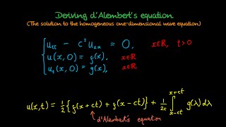 Wave equation Deriving dAlemberts Equation [upl. by Assirahs]