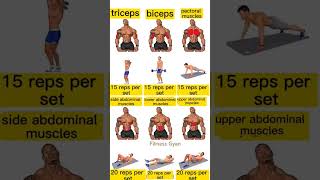 biceps triceps and abdominal workout tips Home workout daily homeexercise triceps chest shorts [upl. by Ennaylloh]