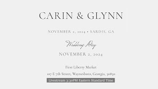 Wedding of Carin amp Glynn Saturday November 2 2024 330 PM ET [upl. by Kamerman62]