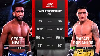 Geoff Neal vs Rafael Dos Anjos FULL FIGHT  UFC 5 AI Simulation [upl. by Xenos]