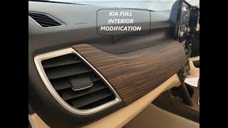 KIA SELTOS BEIGE INTERIOR MODIFICATION WITH JAPANESE WOODEN FINISH [upl. by Eniamrehs]