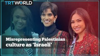 Miss Universe contestant slammed for appropriating Palestinian culture [upl. by Yelwah]