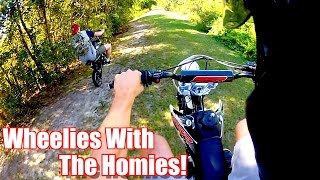 Pit Bike Adventures  Wheelies With The Homies [upl. by Rosenbaum]