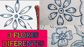 Bordar FLORES pequeñas🥰Puntadas para FLOR chica [upl. by Nnairet]