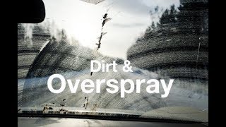 Removing Overspray Contaminants from Windshield [upl. by Wittenburg]