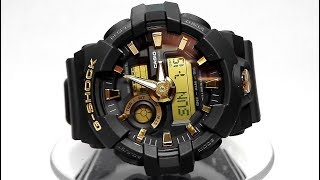 Casio GShock GA710B1A9 Gold Black series watch video 2018 [upl. by Agnew]