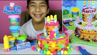 Tuesday Play Doh Peppa Pig Cake Peppas Birthday Dough Set  B2cutecupcakes [upl. by Oniratac467]