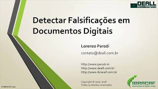 DETECÇÃO DE FALSIDADE EM DOCUMENTOS DIGITAIS [upl. by Afira]