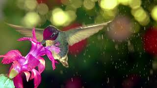 Hummingbirds flying in the rain [upl. by Anirres966]