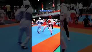 In blue 🔵 chest guard 💥💥💫🥋taekwondofighterkarate taekwondojudokicklikes subscribe [upl. by Hgielar]