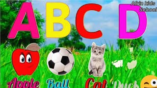 A For Apple 🍎 B For Ball ⚽️  A For Apple Poem Phonics Song  kids Rhymes  ABCD English Alphabets [upl. by Gerk]